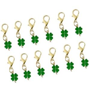 Gold and Green Clover Charm